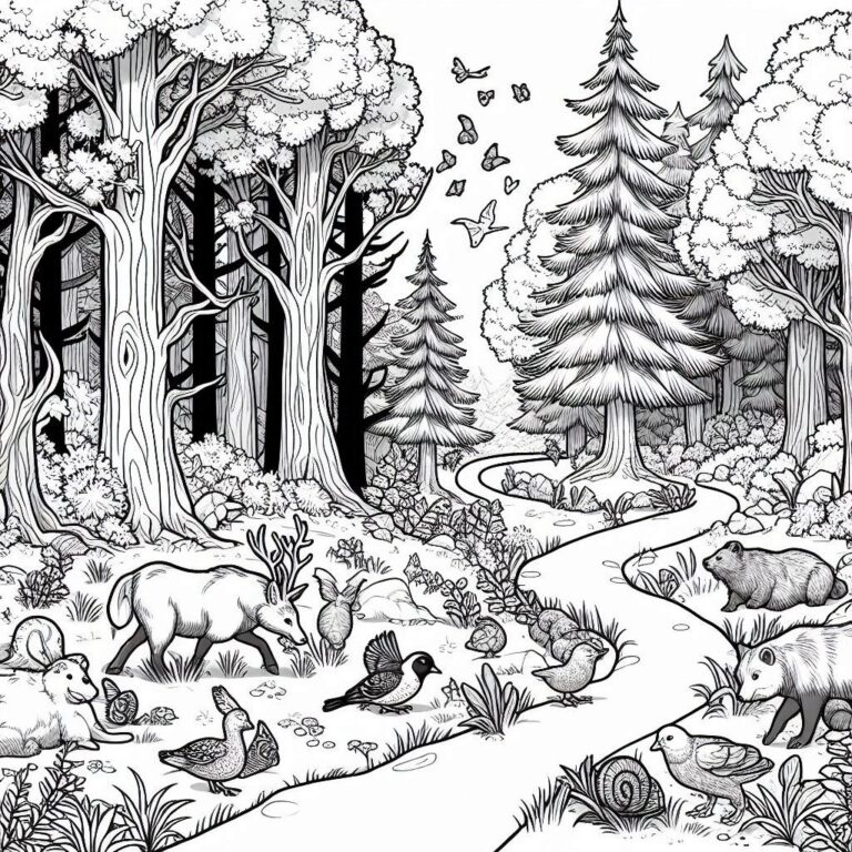 Imagen para colorear – bosque